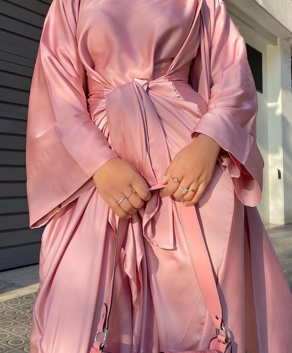 Solid Color Two-piece Muslim Dress