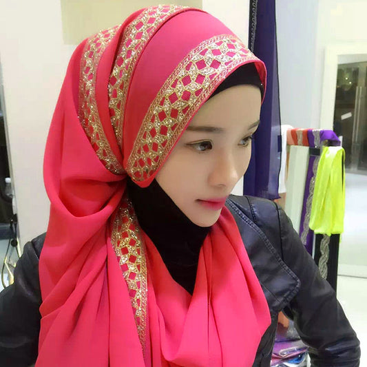 Pearl Chiffon Sprinkled Hijab Scarf