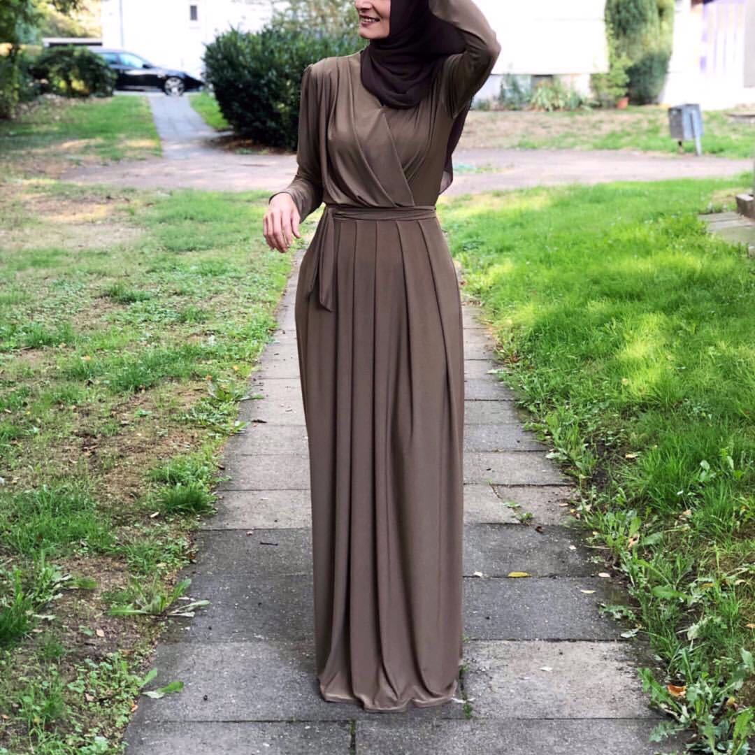 V-Neck Abaya Dress