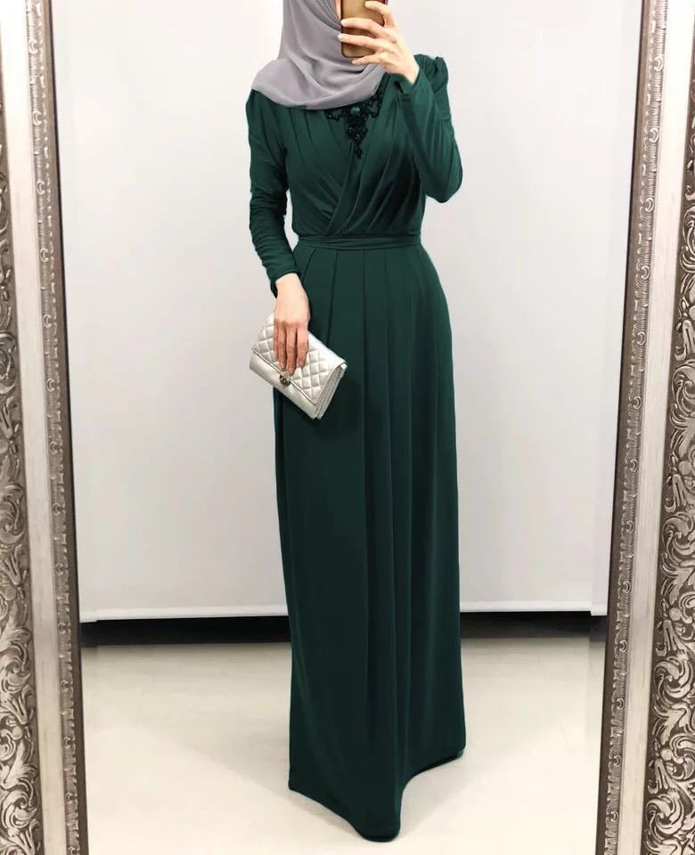 V-Neck Abaya Dress