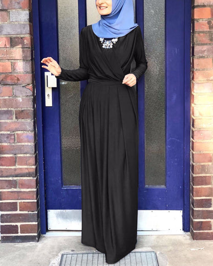 V-Neck Abaya Dress