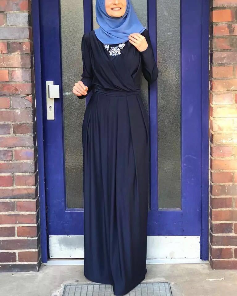 V-Neck Abaya Dress