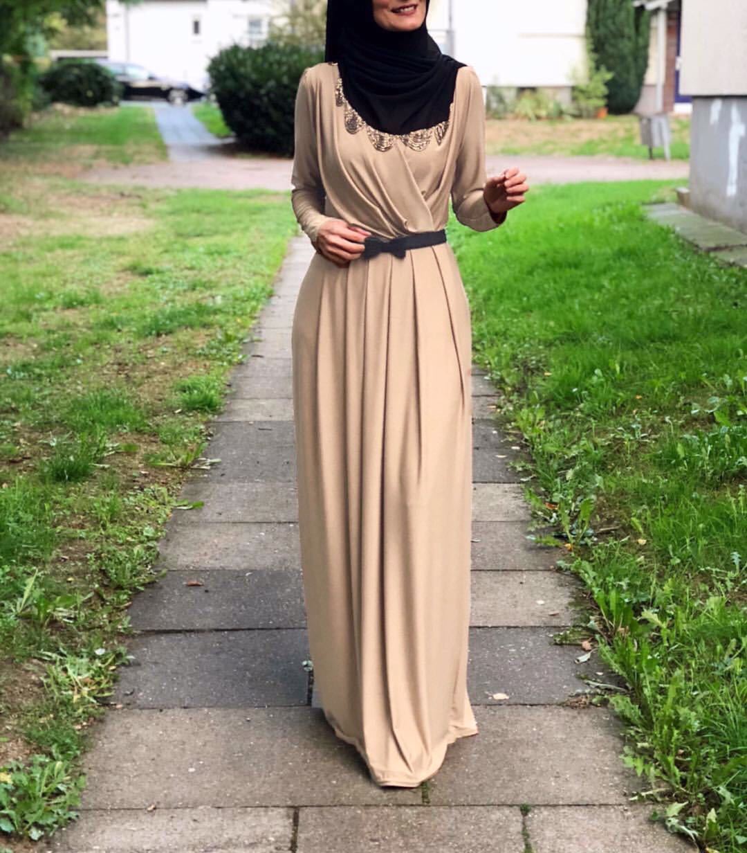 V-Neck Abaya Dress