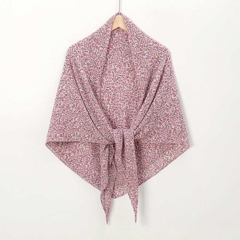 Printed Square Pleated Scarf