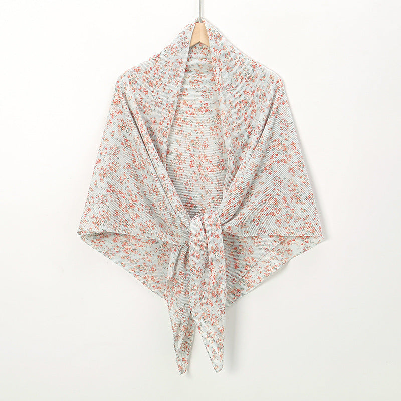 Printed Square Pleated Scarf