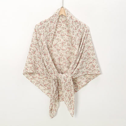 Printed Square Pleated Scarf