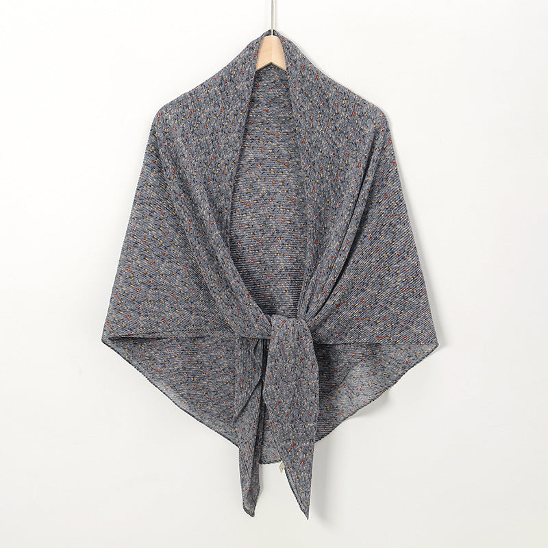 Printed Square Pleated Scarf