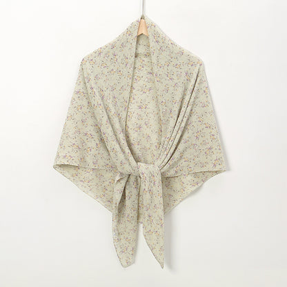 Printed Square Pleated Scarf