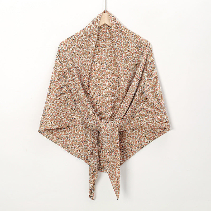 Printed Square Pleated Scarf