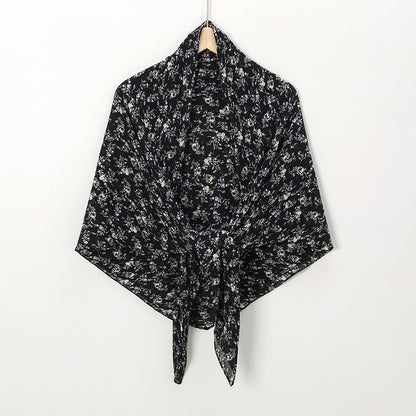 Printed Square Pleated Scarf