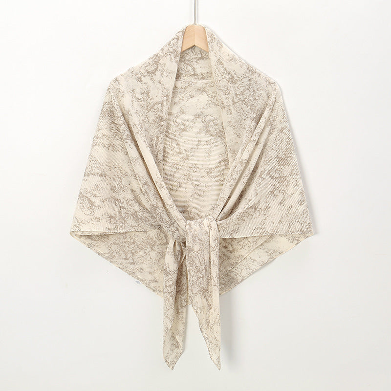 Printed Square Pleated Scarf