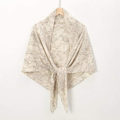 Printed Square Pleated Scarf