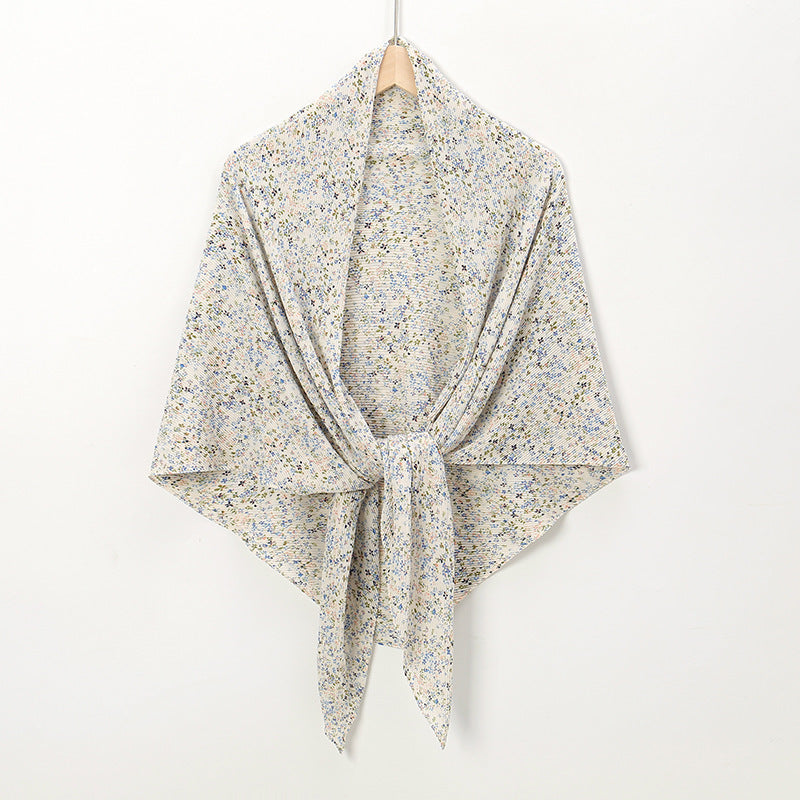 Printed Square Pleated Scarf