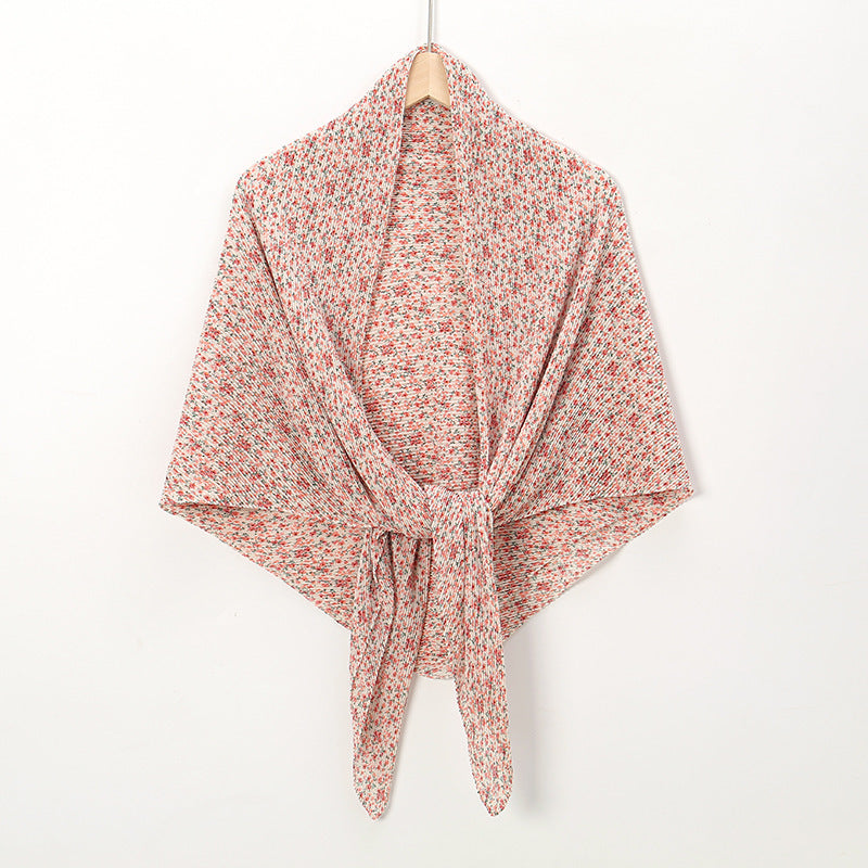 Printed Square Pleated Scarf