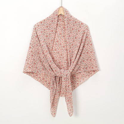 Printed Square Pleated Scarf